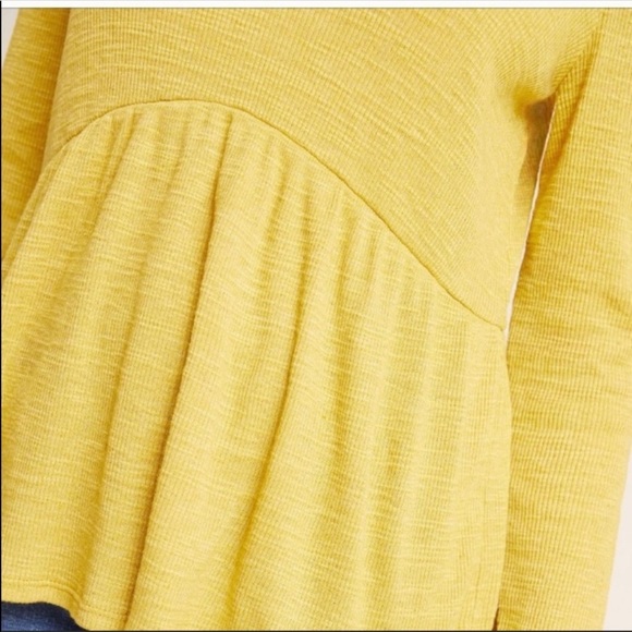 Anthropologie T.la Jill Babydoll Top Yellow NWT S - Picture 3 of 8